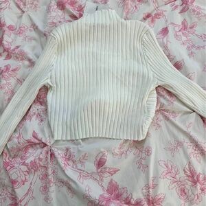 Forever 21 White Ribbed Crop Top